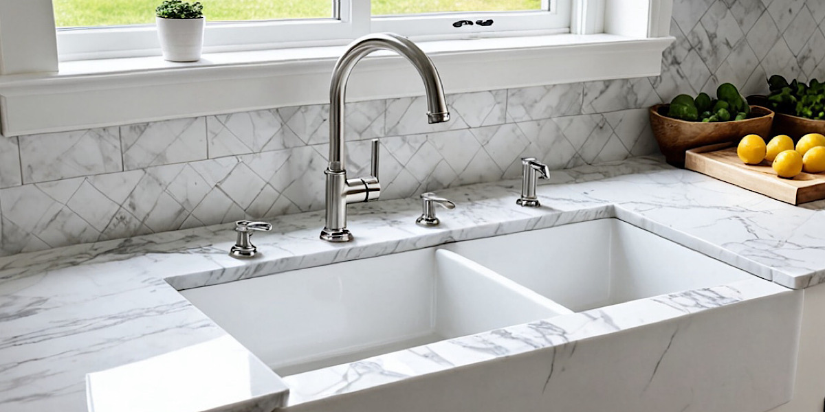 Image of a  sink installation with a new faucet 